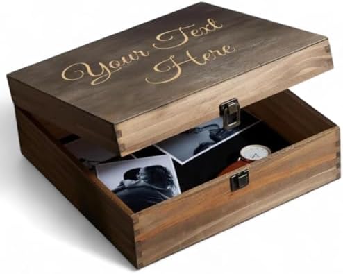 Personalized Wooden Keepsake Box, Custom Engraved Memory Box with Lid by ENGRAVEMYMEMORIES