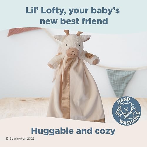 Bearington Lil' Lofty Giraffe Lovey Blanket - 18" Soft Plush Baby Security Blanket with Giraffe Head - Cuddly Stuffed Animal Lovie for Newborns, Infants, Toddlers, Boys, and Girls - Image 5