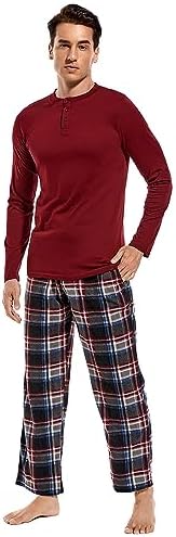 DG Hill Mens Pajama Pants - Pajamas Set Flannel PJ Pants for Men Cotton Top by DGHill