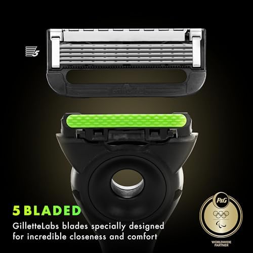 GilletteLabs with Exfoliating Bar Razor for Men, Champion Gold Edition - 1 Handle, 1 Razor Blade Refill, Includes Premium Magnetic Stand - Image 5
