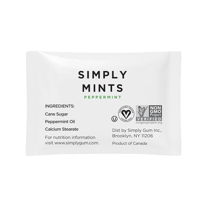 SIMPLY Peppermint "Mint to Be" Individually Wrapped Breath Mints in Bulk, 50 Packets (2 per Packet) | Wedding, Bridal Shower, Bachelorette, Party Favors