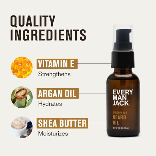 Every Man Jack Essential Beard Care Kit for Men, Sandalwood Teak, Gift Set - Image 4