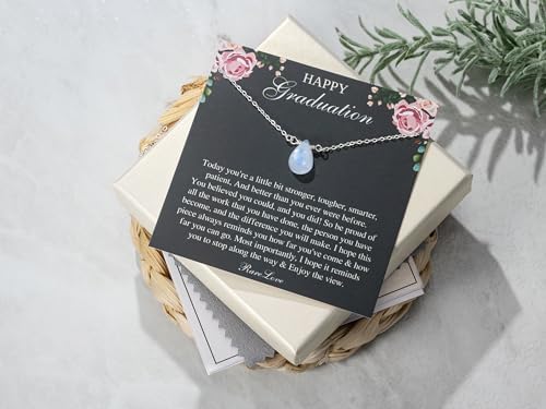 RareLove 2026 College Graduation Gifts Sterling Silver Moonstone Necklace for Women - Image 3