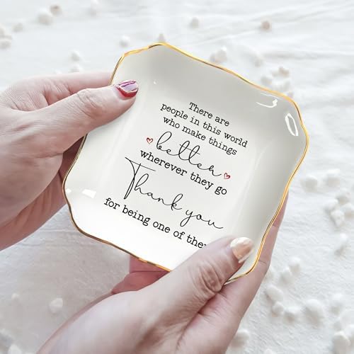 OASSIE Thank You Gifts for Women, Retirement Gifts - 4x4 Ceramic Dish Tray - Image 2