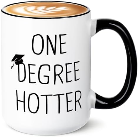 Petalsun Graduation Gift for Her, Him - 15oz Ceramic One Degree Hotter Mug by ABrandSpecializingInGifts