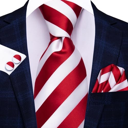 Hi-Tie Lot 5 Pcs Gift Box Mens Tie Set Necktie with Pocket Square Cufflinks Silk Neck Tie Collection - Image 2