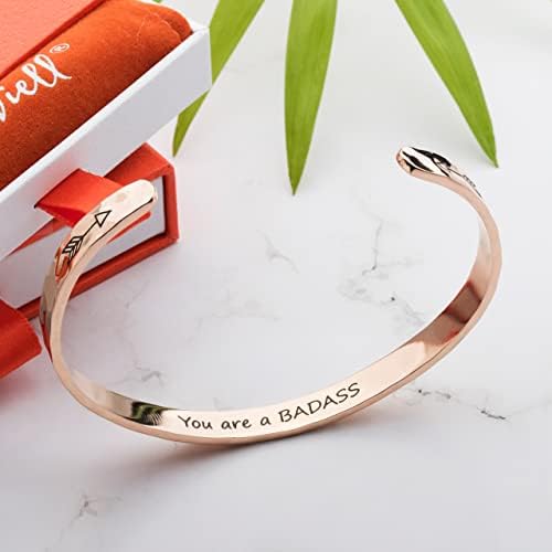 Carviell Bracelets for Women – 100+ Meaningful Engraved Messages – Solid 316L Surgical Stainless Steel Cuff Bracelet – Gift Ready - Image 5