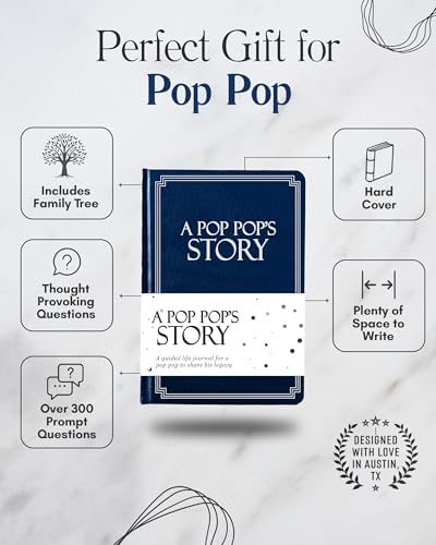 Pop Pop's Life Story Journal (Hardcover): A Meaningful Keepsake for Pop Pop to Share His Journey and Memories, Book with 250+ Prompt Questions, Sentimental Gifts for Father's Day, Birthday & Christmas - Image 2