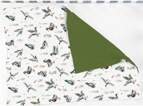 Watercolor Mallard Ducks Baby Blankets for Girl Boy Duck Hunting Soft Mink Dotted Backing Double Layer Swaddle Receiving Blanket Wild Ducks Birds Nursery Bed Throws for Newborn Toddler Crib 30x40 - Image 3