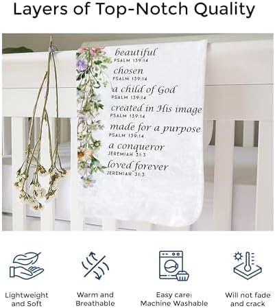 MDPrints Baptism Blanket for Girls, Customized Baptism Gifts for Girl, Personalized Baby Blankets for Girls with Name - Image 4