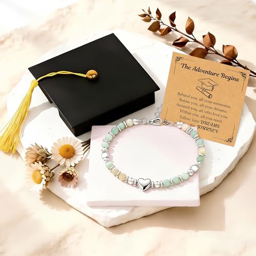 Parma77 2026 Graduation Gifts for Her, High School College Graduation Gifts for Women, Inspirational Compass/Heart Graduation Bracelets with Gift Message Card for Women Daughter Sister Friends - Image 2