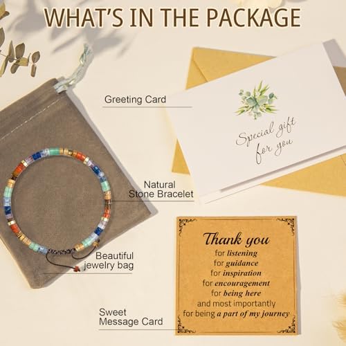 AGOT Thank You Gifts for Women: Teacher Appreciation Office Gifts for Coworkers Employee Boss Lady Manager Colleague Natural Stone Bracelet - Image 4