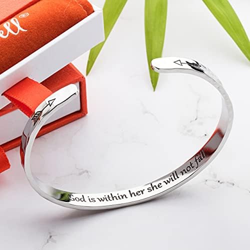 Carviell Bracelets for Women – 100+ Meaningful Engraved Messages – Solid 316L Surgical Stainless Steel Cuff Bracelet – Gift Ready - Image 4