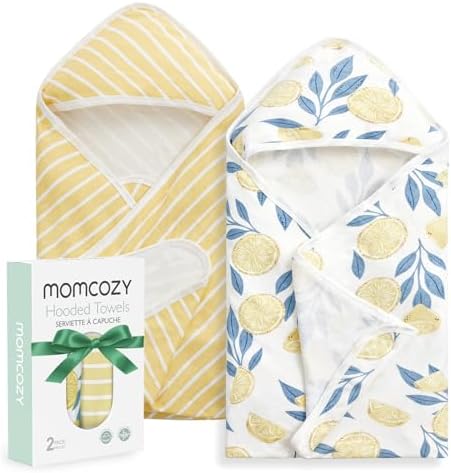 Momcozy Baby Towels, Soft Absorbent Bath Towel for Newborn&Toddler,Lemon by Momcozy