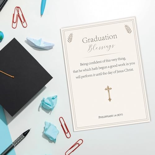 Christian Graduation Card with Bible Verse Philippians 1:6, Religious Graduation Blessings Card, Faith Graduation Gift for Him Her, High School College Graduate - Image 6