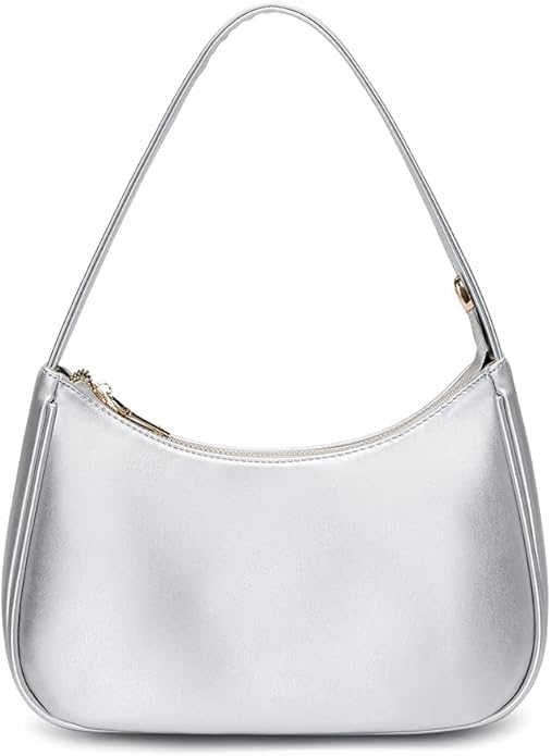 Shoulder Bags for Women, Cute Hobo Tote Handbag Mini Clutch Purse with Zipper Closure