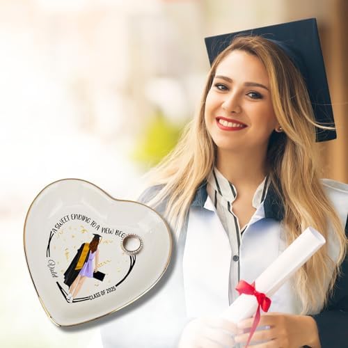 Wrappiness Graduation Jewelry Dish - A Sweet Ending Personalized Custom Trinket Tray, Graduation Gifts for Her, Inspirational Grad Present High School College Graduate Gifts (D03) - Image 6
