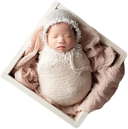 Baby Photography Props Luxurious Lace Hat with Blanket (Cream) by NewbornPhotographyProps