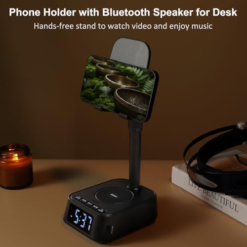 ASEAT Gifts for Men Women, Adjustable Phone Stand Bluetooth Speaker, Birthday Gifts Him Husband, Phone Holder for Kitchen Desk Bedroom, Cool Tech Gadget for Dad Mom Boyfriend, Christmas Ideal - Image 3
