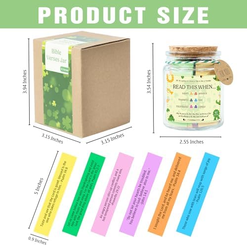 St Patricks Day Version Bible Verses Jar – St. Patrick’s Day Gifts for Women, 92 Bible Jar Folded by Hand, Glass Jar with Cork Lid, Gift Box - Image 3