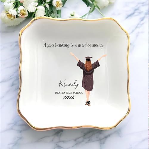 IZI POD Personalized Graduation Gifts for Her, Graduation Jewelry Dish, A Sweet Ending to a New Beginning, Gradua Senior Class of 2026, Gifts for Her, Women, Best Friends /1 - Image 5