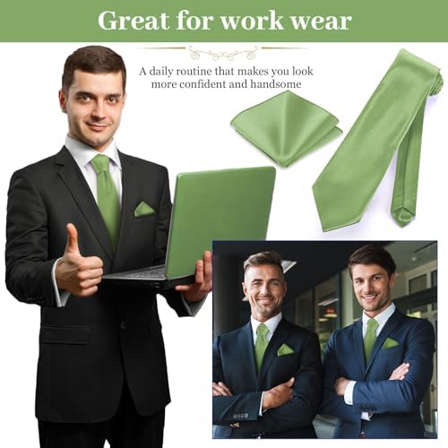Zhanmai 48 Pcs Mens Ties and Pocket Square Set Satin - Image 5