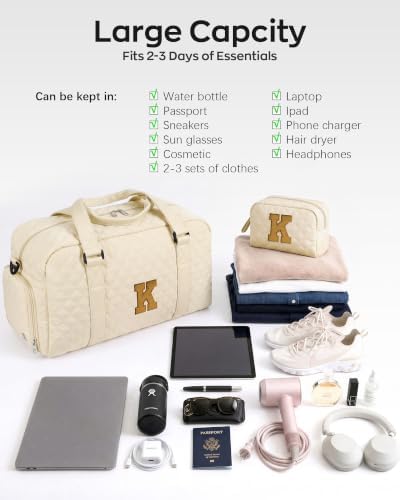 Gifts for Women & Girls, Initial Travel Duffel Bag, Weekender Bag Dance Bag - Image 4