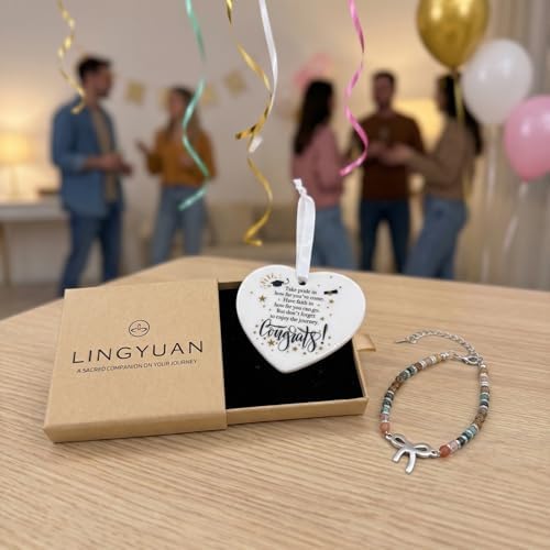 LINGYUAN Graduation Bracelet for Her 2026, Beaded Jewelry Gift with Inspirational Message Card, Adjustable Keepsake for High School or College Graduate - Image 2