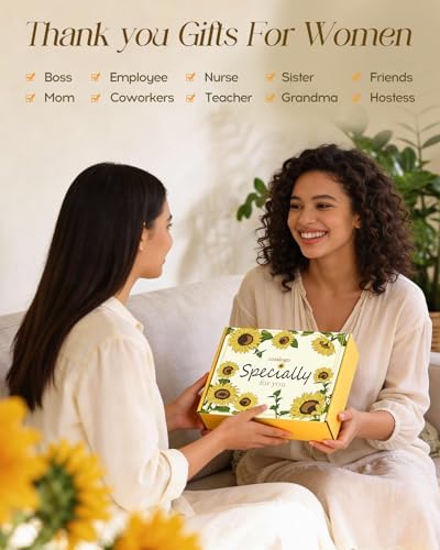 7pcs Thank You Gift Basket for Women, Crochet Sunflower - Image 6