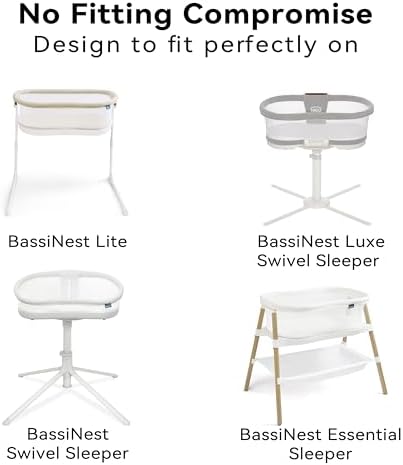Muslin Bassinet Sheet Compatible with Halo BassiNest Swivel Sleeper - 100% Cotton Hourglass & Peanut Shape Mattress Pad Cover (30"x18"), Breathable & Soft, Boho (1 Pack White) - Image 3