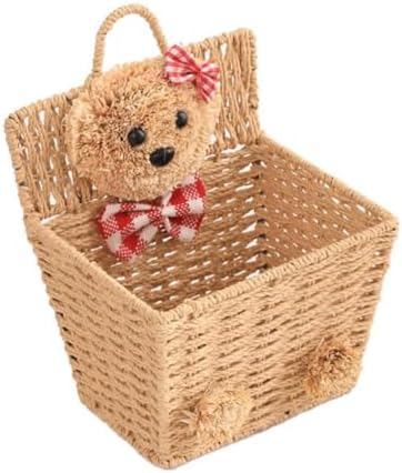 Cartoon Bear Hanging Basket Willow Wicker Organizer for Office Hotel by ULDIGI