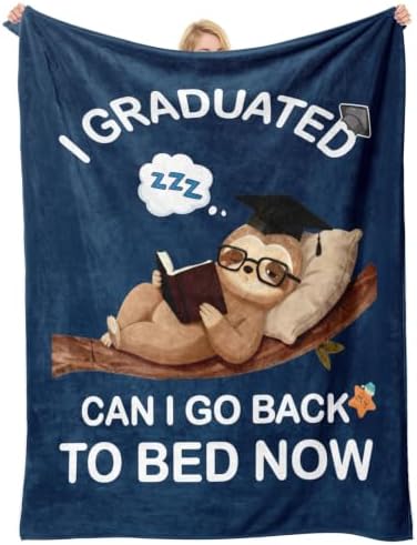 Funny Graduation Gift for Her Him - Sloth Throw Blanket, Graduation Gifts by Unknown