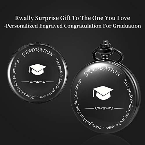 TREEWETO Engraved Pocket Watch Graduation for Him Her College High School for Son Daughter Men Classmates - Image 4