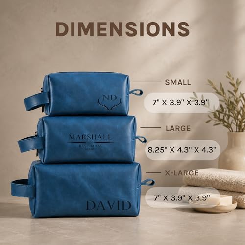 Motiwear Custom Leather Toiletry Bag for Men – Personalized Genuine Leather Graduation Gift Dopp Kit, Custom Name Travel Bag, College Graduate Gift for Him, Class of 2026 Keepsake - Image 4