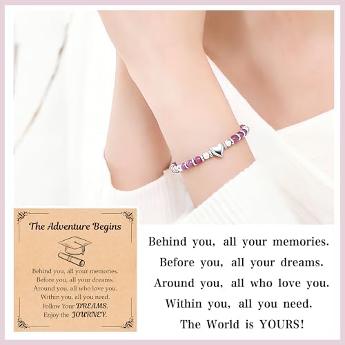 Parma77 2026 Graduation Gifts for Her, High School College Graduation Gifts for Women, Inspirational Compass/Heart Graduation Bracelets with Gift Message Card for Women Daughter Sister Friends - Image 4