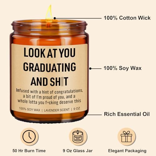 Younift Funny Grad Candle, 2026 Graduation Gifts for Her, Him - College, High School, Masters Degree, Phd, Law School, Nursing & Nurse Graduation Gifts for Women, Men - 9 oz - Image 2