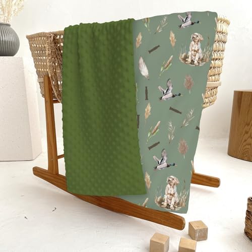 Duck Hunting Hunter Baby Blankets for Girl Boy Flying Mallard Ducks Dog Reef Feathers Soft Mink Dotted Backing Double Layer Receiving Blanket Wild Bird Bed Throws for Infant Toddler Nursery 30x40 - Image 6
