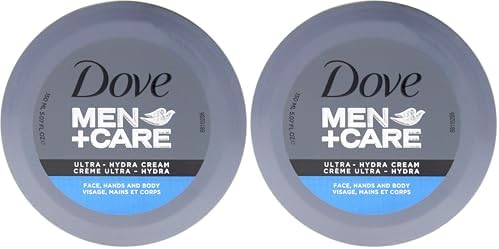 Dove Men+Care Ultra Hydra Cream, Face, Hands and Body care, All Skin Types, 5.07 Oz (Pack of 2) by Dove