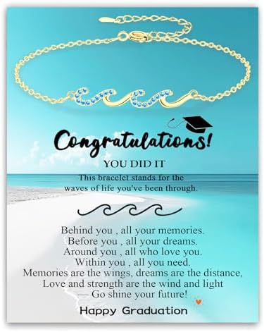 Wave Bracelet Gifts for Women, Silver Gold Waves of Life Bracelet Christmas Birthday Gift for Friend Daughter Mom Granddaughter Niece Bestie BFF Sister by Unknown
