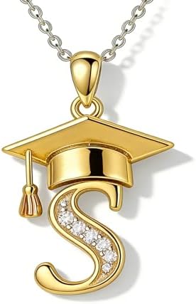 Graduation Gifts for Women, 18K Gold Graduation Initial Necklace A-Z, Inspiring Grad Pendant Necklace Present, College Seniors High School Graduations Jewelry Gifts by VyrnissJewelry