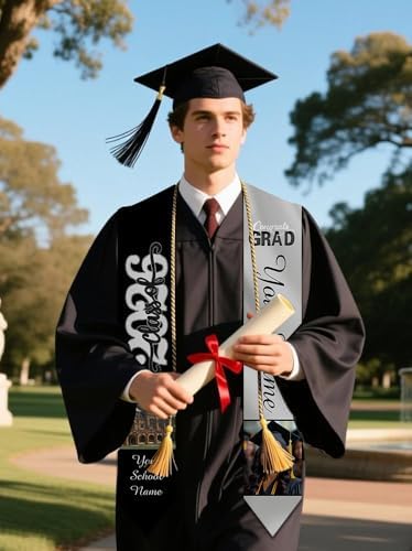 Personalized Graduation Stole Sash Custom Class of 2026 Congratulation Graduation Gifts with Photo - Image 6