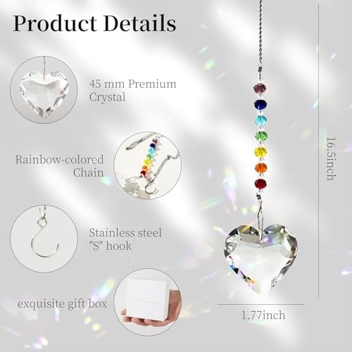 Hegelda Graduation Gifts for Women Her 2026 Crystal Heart Suncatcher Ornaments - Image 3
