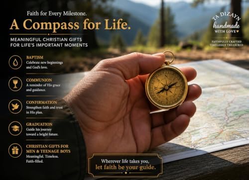 For I Know The Plans I Have For You, Jeremiah 29:11, Solid Brass Directional Engraved Compass, Baptism Gifts for Boys Girls, First Communion, Christian Gifts for Men, First Confirmation Gifts for Boys - Image 3