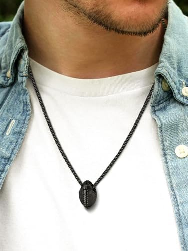 FaithHeart Sports Necklace for Men Women, Stainless Steel Gold Plated 3D Football/Soccer/Basketball/Volleyball Pendant Jewelry with Delicate Gift Packaging - Image 3