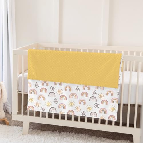 Boho Rainbow Sun Baby Blankets for Girl Boy Summer Sunshine Soft Mink Dotted Backing Double Layer Swaddle Receiving Blanket Rainbow Lovers Gift Bed Throws for Newborn Toddler Crib Stroller 30x40 - Image 5