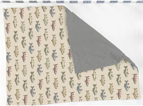 Lake Fishing Baby Blankets for Girl Boy Vintage Freshwater Fishes Soft Mink with Dotted Backing Double Layer Swaddle Blanket Lake Fishing Lover Gift Nursery Bed Blanket Infant Toddler Crib 30x40 - Image 3