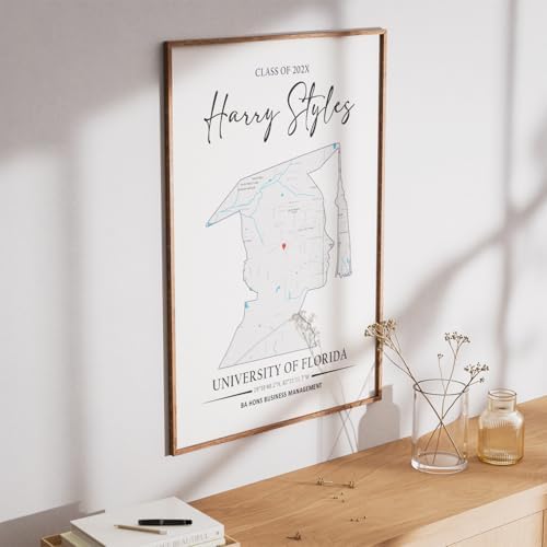 Customized College Map Graduation Gift, Personalized Grads Gifts For Her, High School, College, University Map Print For Son, Custom Grad Gift For Him Design 4 - Image 3