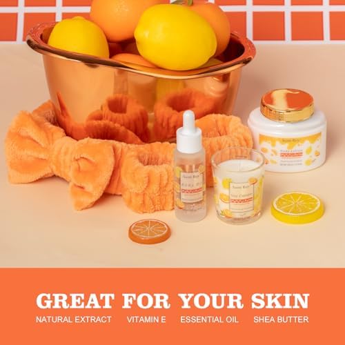 Orange spa gift set Great Gift, Spa Gifts for girls, Bath & Body care Set - Image 3