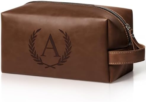 Personalized Cool Gifts Toiletry Bag for Men Engraved Initial by Aganmi
