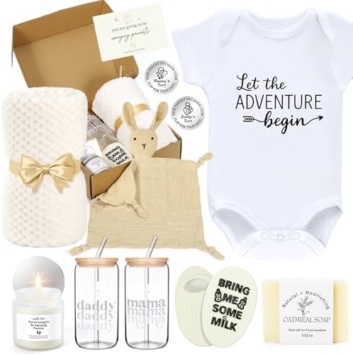14PCS Baby Shower Gifts,New Mom Gifts for Women & Newborn Baby Gifts, Top Pregnancy Gifts for New Parents Gender Reveal Gifts, Expecting Parents to Be, New Mom Care Package After Baby by FortuningsJDS